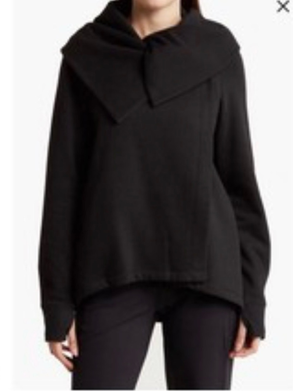Z By Zella Shooting Stars Black Wrap Cardigan Sweatshirt Jacket Size Large NWT